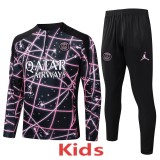 2025-26 Kids PSG Paris Black Starry Sky half pull Tracksuit suit