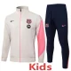 2025-26 Kids Barcelona Beige Jacket Tracksuit suit