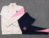 2025-26 Kids Barcelona Beige Jacket Tracksuit suit