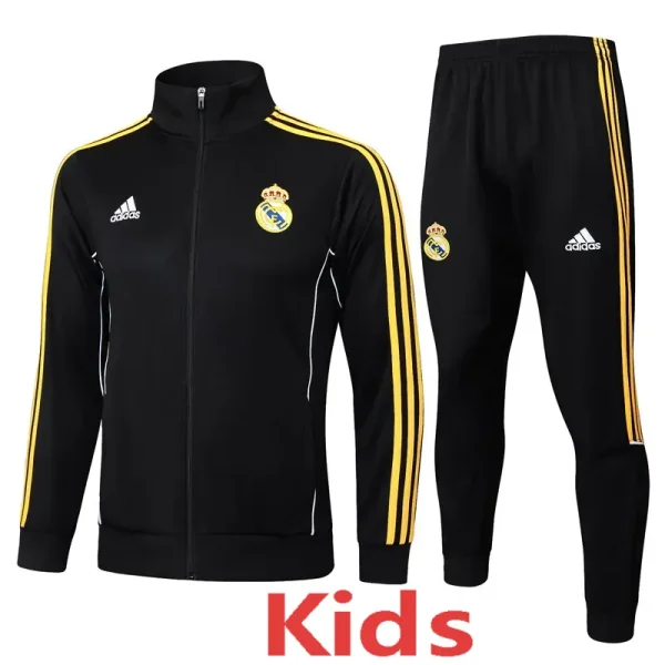 2025-26 Kids Real Madrid Jacket Black Training Suit