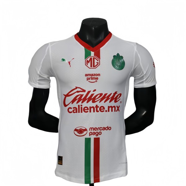 2025-26 Mens Chivas away   Player version white Soccer Jersey
