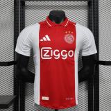 2025-26 Mens Ajax  home Red and white Player version soccer Jersey