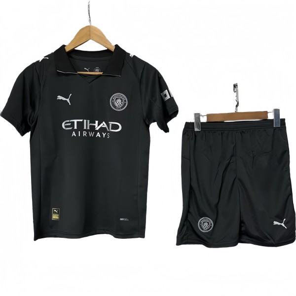 2025-26 Kids  Manchester City away black  soccer  jersey