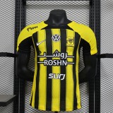 2025-26 Mens Ittihad  yellow  Player version soccer jersey