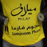 2025-26 Mens Ittihad  yellow  Player version soccer jersey