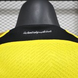 2025-26 Mens Ittihad  yellow  Player version soccer jersey