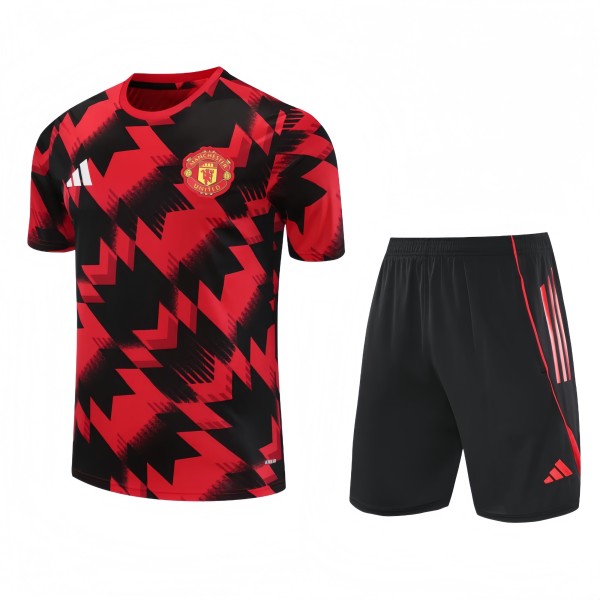 2025-26 Mens Manchester United red black Short traning suit