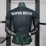2025-26 Mens Sporting Lisbon Third away  Player green black soccer Jersey