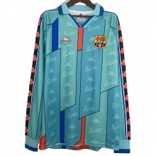 1996-1997 Mens  Barcelona Away Long Sleeve Retro Soccer Jersey