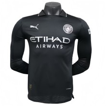 2025-26 Mens  Manchester City  black  away Long Sleeve Player soccer Jersey