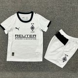 2025/26 Kids  Monchengladbach home white soccer jersey
