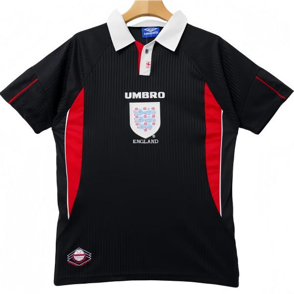 1998 Mens England Away black Retro Soccer Jersey