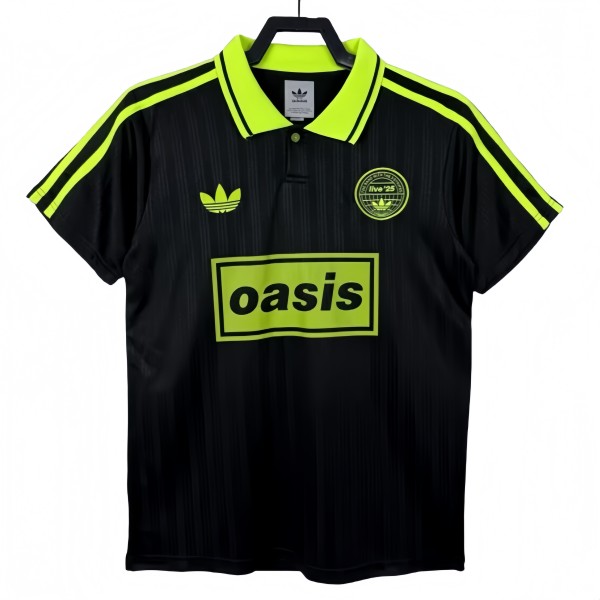 2025-26 Mens Oasis black green Polo  soccer jersey