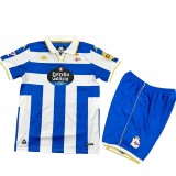 2025-26  KIDS  Deportivo La Coruna  Home white blue soccer Jersey
