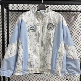 2025-26  Mens Manchester City  Double sided White  Blue  windbreaker