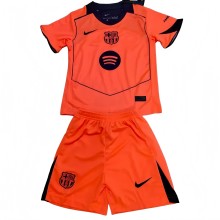 2025-26 Kids Barcelona Third away orange soccer jersey
