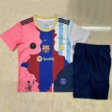 2025-26 Kids Barcelona Messi 10# commemorative edition soccer jerseys