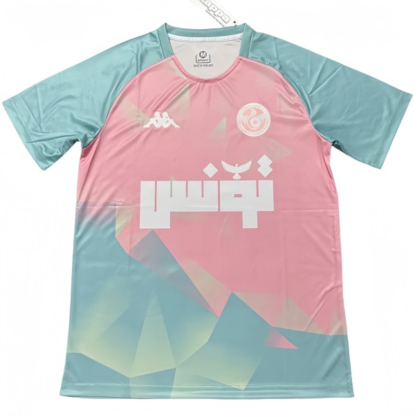 2025-26 Mens Tunisia Blue Pink Special Edition soccer  jersey
