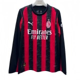 2025-26 Mens AC Milan home  Long Sleeve soccer Jersey