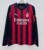 2025-26 Mens AC Milan home  Long Sleeve soccer Jersey