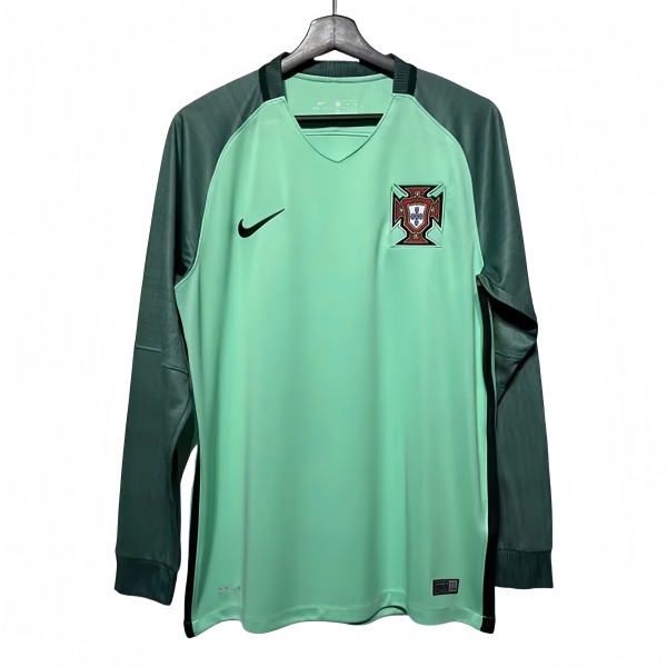 2016 Mens Portugal Away Long Sleeve Retro Soccer Jersey