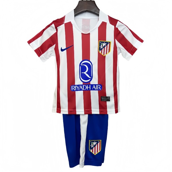 Kids Atletico Madrid  home soccer jerseys 2025-26
