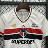 Kids Sao Paulo home white soccer jersey 2526
