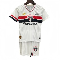 Kids Sao Paulo home white soccer jersey 2526