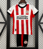 2025/26 Kids PSV Eindhoven home white red soccer jersey