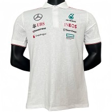 2024 F1 Mercedes White Polo Racing Suit (有领)
