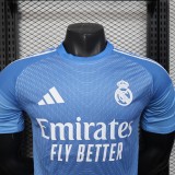 2025-26 Mens Real Madrid blue Player goalkeeper soccer jersey