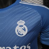 2025-26 Mens Real Madrid blue Player goalkeeper soccer jersey