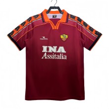 Mens  Roma  red  home Retro soccer Jersey 1998-99