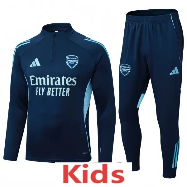 2025/26 Kids New   Arsenal  royal blue Half-pull Tracksuit suit