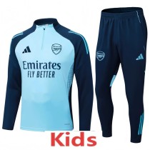 2025/26 Kids New   Arsenal  baby blue Half-pull Tracksuit  suit