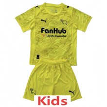 2025-26 Kids Derby County yellow goalkeeper soccer jersey