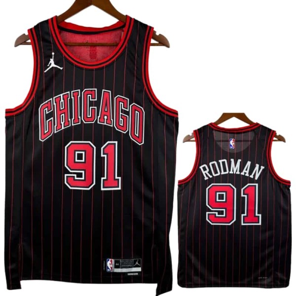 25-26 BULLS RODMAN #91 Black Top Quality Hot Pressing NBA Jersey (Trapeze Edition) 飞人版