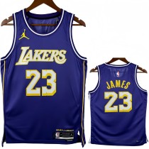 25-26 Lakers JAMES #23 Purple Top Quality Hot Pressing NBA Jersey (Trapeze Edition) 飞人版