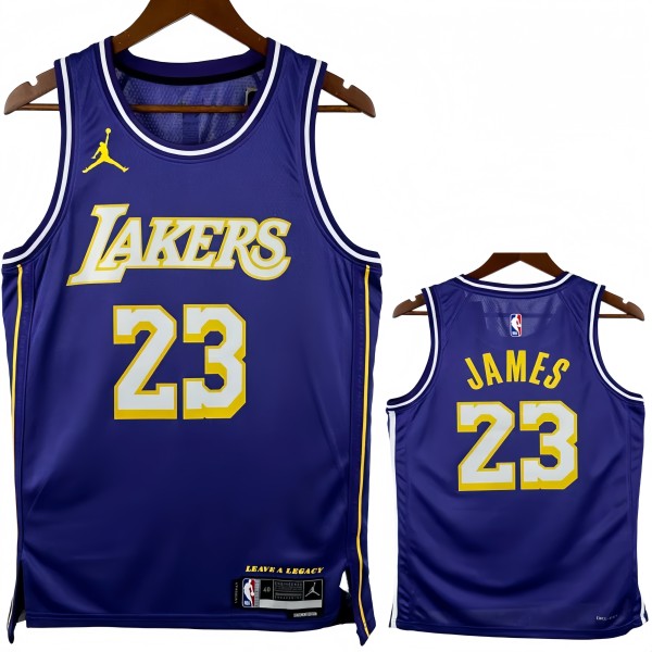25-26 Lakers JAMES #23 Purple Top Quality Hot Pressing NBA Jersey (Trapeze Edition) 飞人版
