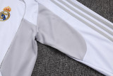 2025-26 Mens Real  Madrid off-white gray  Half-pull Training Suit