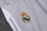 2025-26 Mens Real  Madrid off-white gray  Half-pull Training Suit