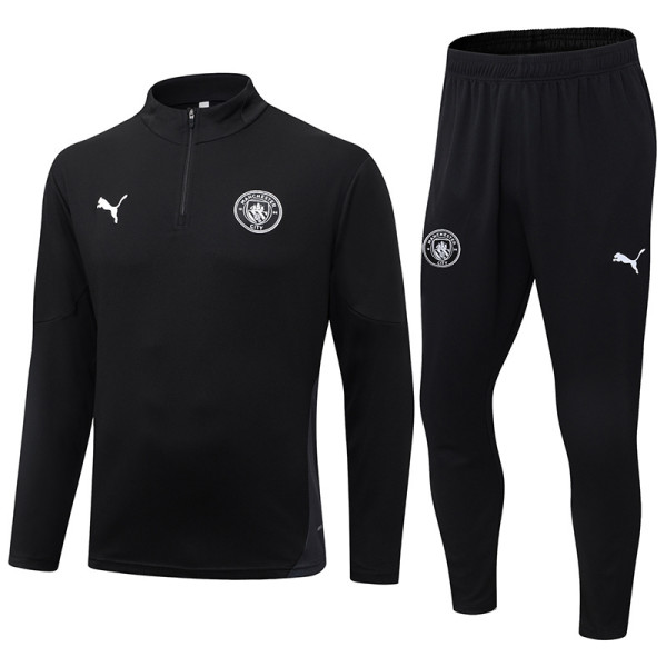 2025-26  Mens Manchester City black Half-pull Tracksuit suit