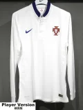 2014 Portugal Away Player Version  Long Sleeve Retro Soccer Jersey