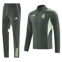 2025-26 Mens Real Madrid dark green windbreaker suit