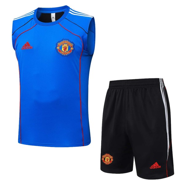 2025-26 Mens Manchester United blue vest Short traning suit