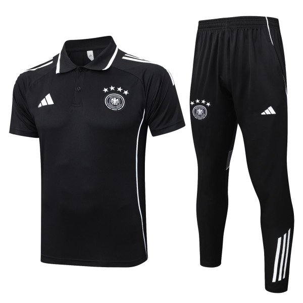 2025-26 Mens Germany black Polo Tracksuit