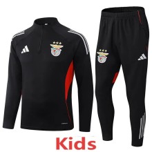 2025-26 Kids Benfica black half-pull Training suit