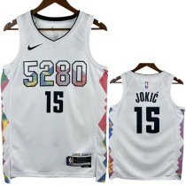 24-25 Nuggets JOKIC #15 White City Edition Top Quality Hot Pressing NBA Jersey