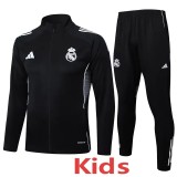 2025-26 Kids Real Madrid Jacket Black Training Suit