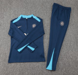 KIDS Mens Half-pull royal blue Chelsea jersey 2024-25